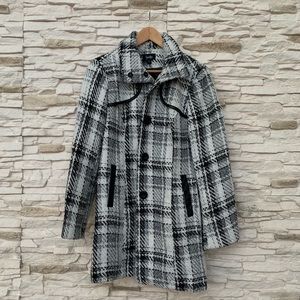 Black & White Plaid Coat